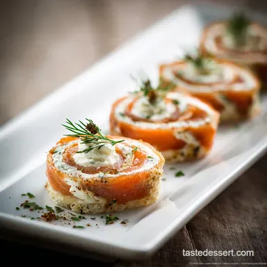 Quick Smoked Salmon Pinwheels with Cream Cheese Dill Recipe Card