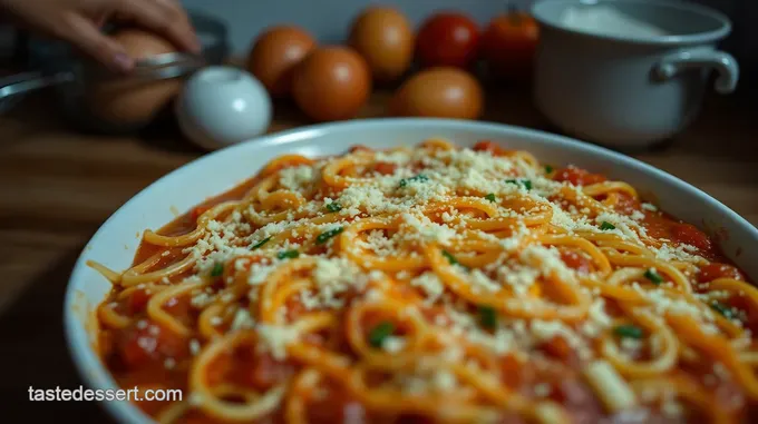 Cheesy Spaghetti Pie Delight