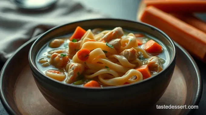 Comforting Chicken Noodle Soup: A Cozy Classic for the Family Comforting Chicken Noodle Soup