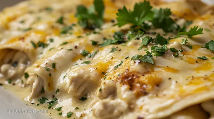Creamy Dreamy White Chicken Enchiladas