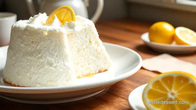 Lemon Cloud Delight: Angel Food Cake with Luscious Lemon Pie Filling