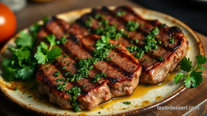 Perfectly Grilled Ribeye Steak with Chimichurri Sauce