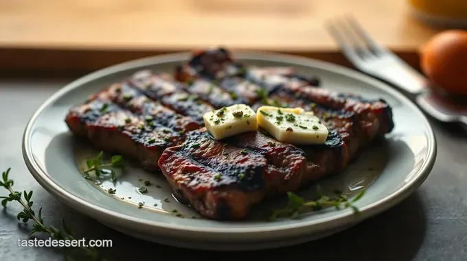 Perfectly Grilled Sirloin Steak with Herb Butter