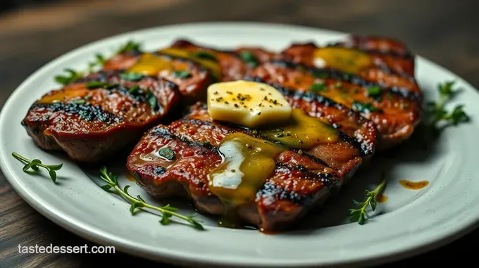 Perfectly Seared Sirloin Strip Steak with Garlic Herb Butter
