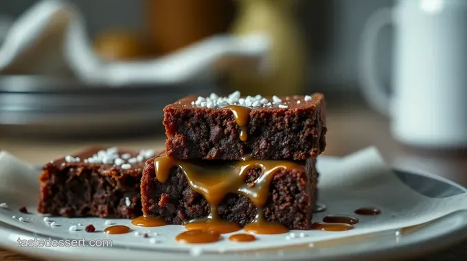 Salted Caramel Crown Royal Brownies