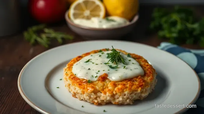 Savory Canned Salmon Cakes with Lemon Dill Sauce