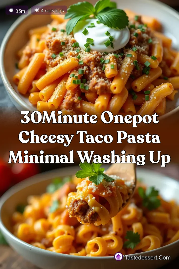 30Minute OnePot Cheesy Taco Pasta Minimal Washing Up