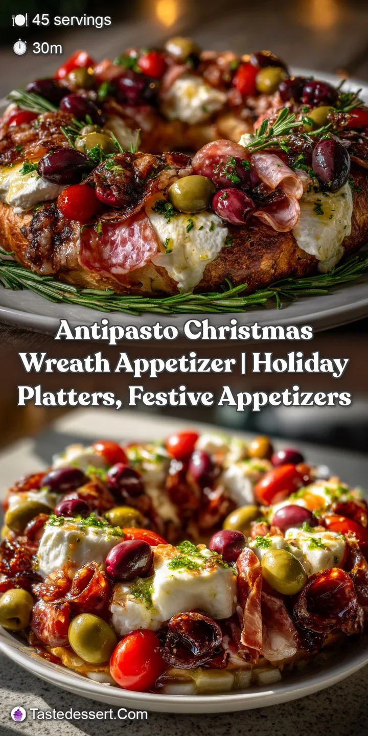 Antipasto Christmas Wreath Appetizer | Holiday Platters Festive Appetizers