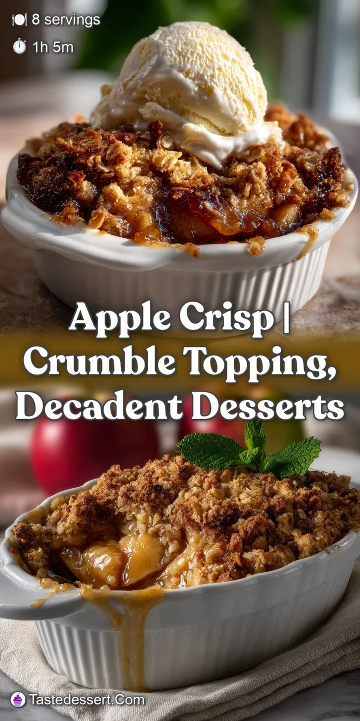 Apple Crisp | Crumble Topping Decadent Desserts