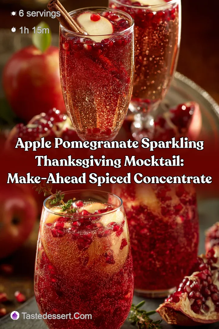 Apple Pomegranate Sparkling Thanksgiving Mocktail: Make-Ahead Spiced Concentrate