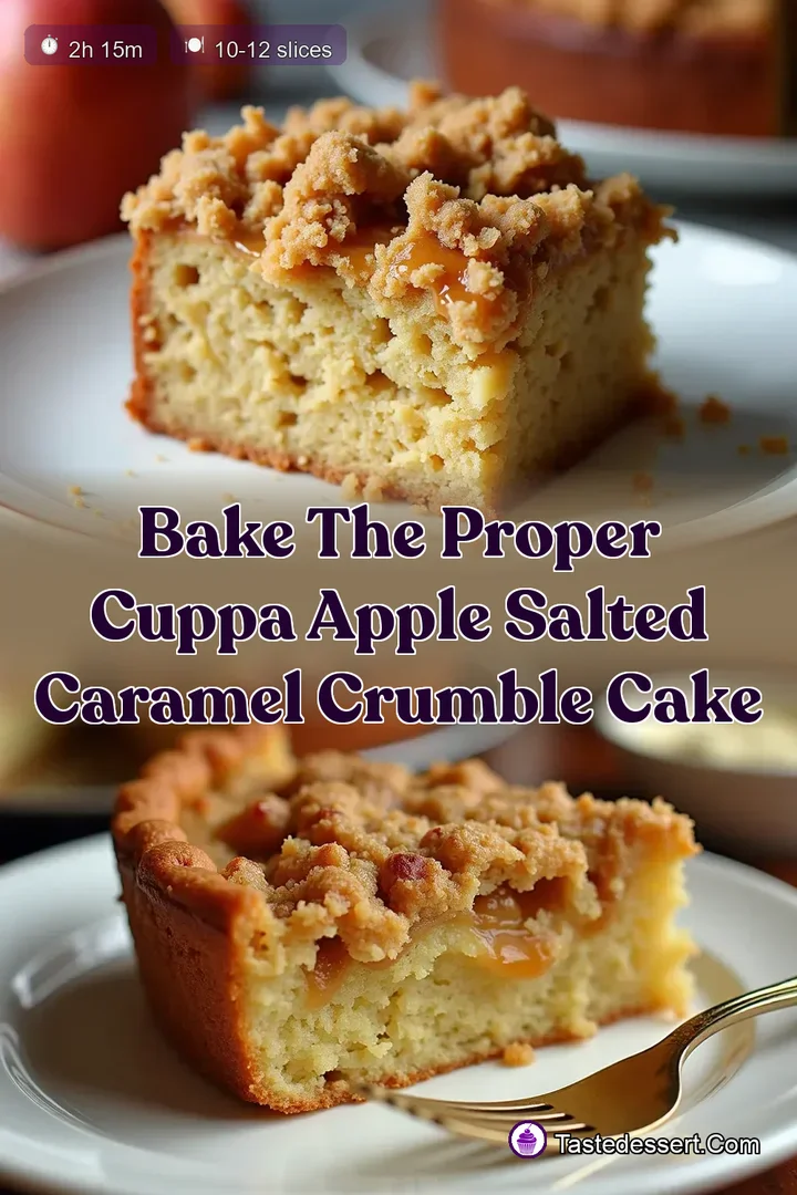 Bake The Proper Cuppa Apple Salted Caramel Crumble Cake