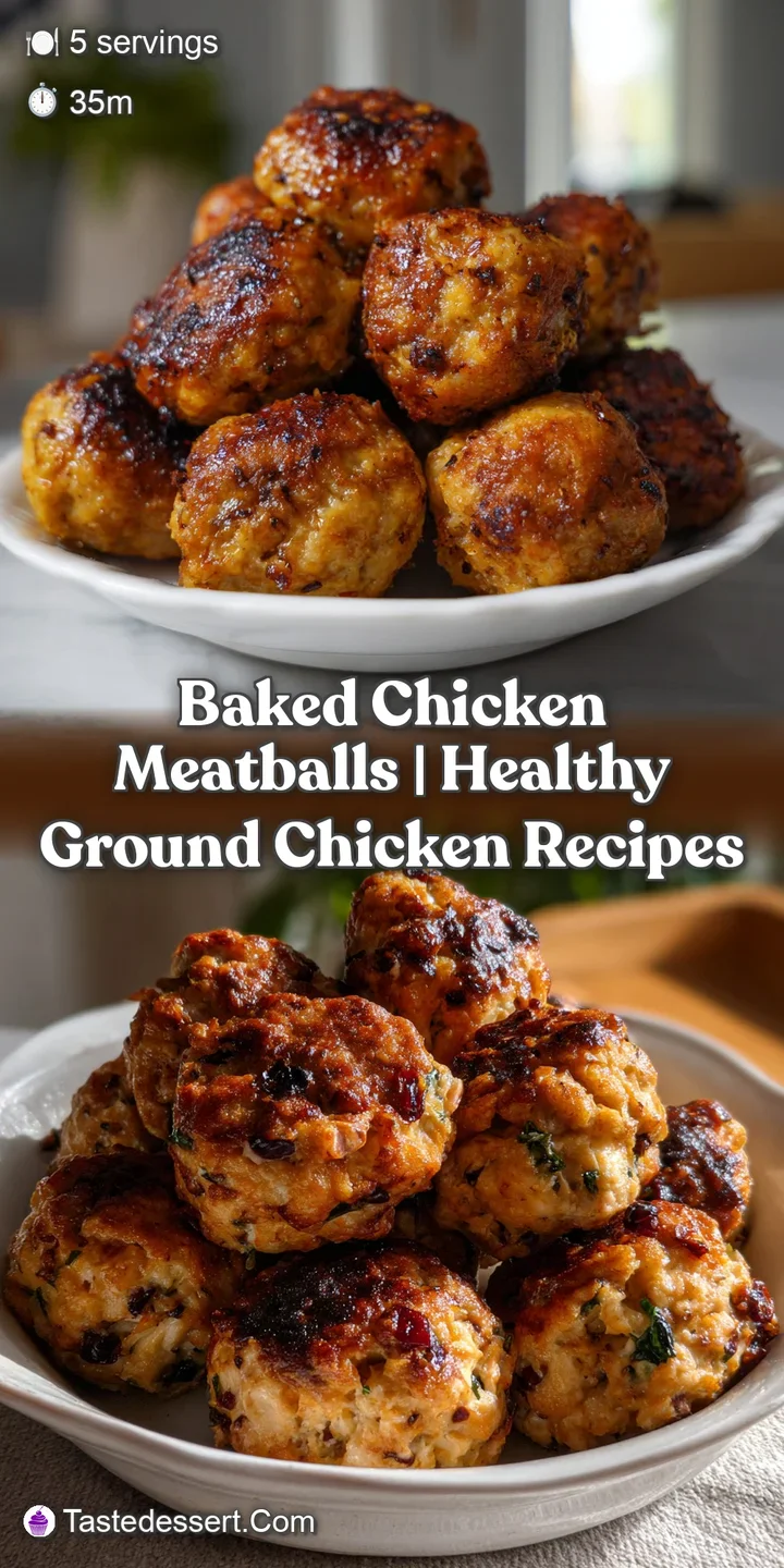 Baked Chicken Meatballs | Healthy Ground Chicken Recipes