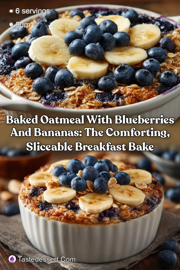 Baked Oatmeal with Blueberries and Bananas: The Comforting Sliceable Breakfast Bake