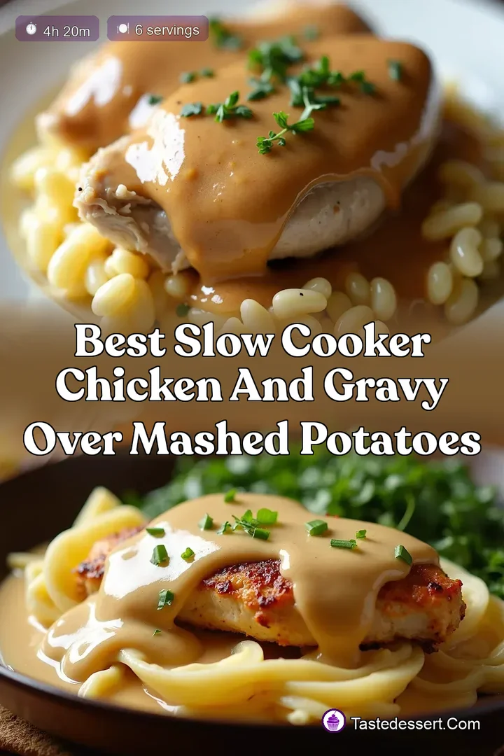 Best Slow Cooker Chicken and Gravy Over Mashed Potatoes