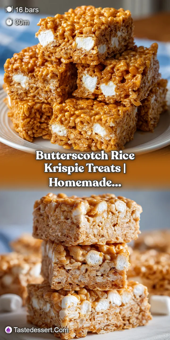 Macro shot of gooey butterscotch strands stretching between two pieces of golden, crunchy puffed rice cereal.