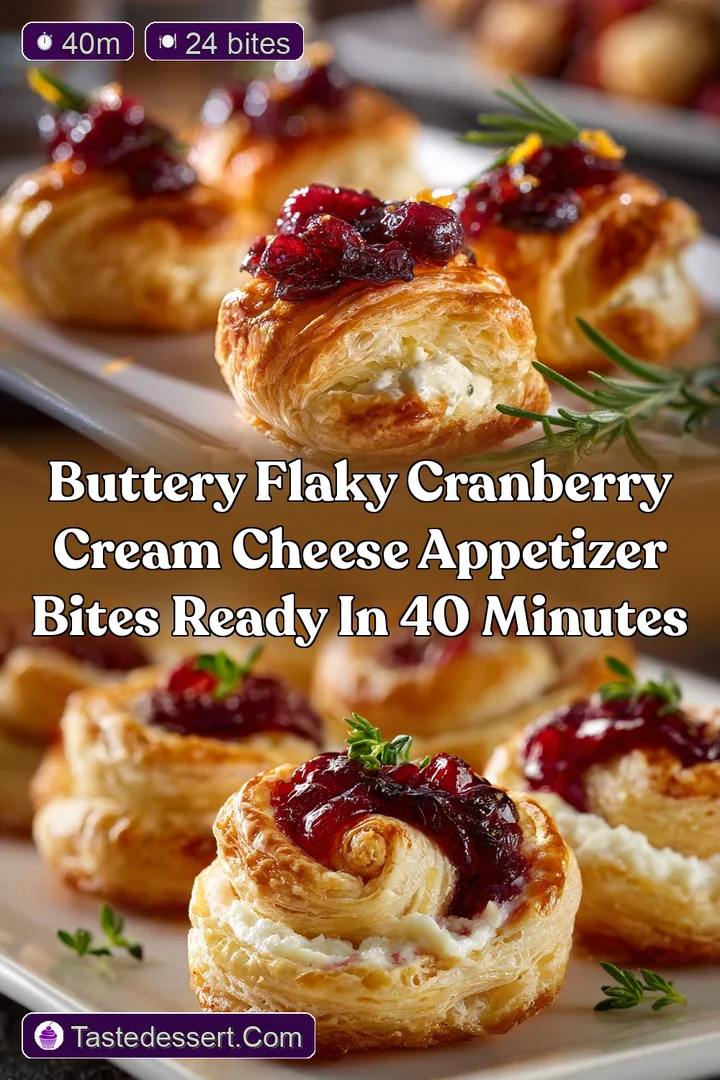 Buttery Flaky Cranberry Cream Cheese Appetizer Bites Ready in 40 Minutes