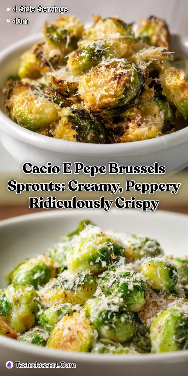 Cacio e Pepe Brussels Sprouts: Creamy Peppery Ridiculously Crispy