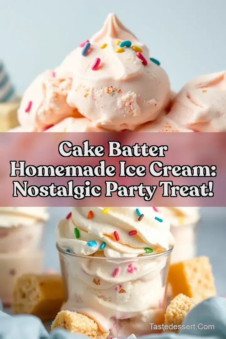 Cake Batter Homemade Ice Cream: Nostalgic Party Treat!