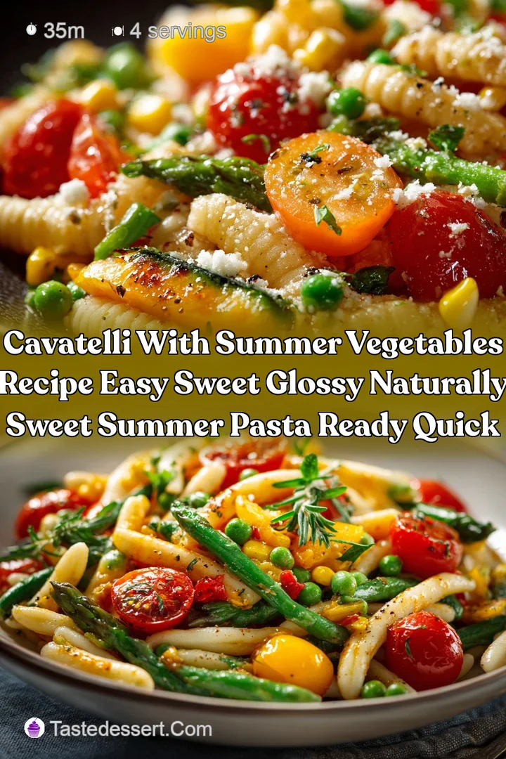 Cavatelli with summer vegetables recipe Easy sweet Glossy naturally sweet summer pasta ready quick
