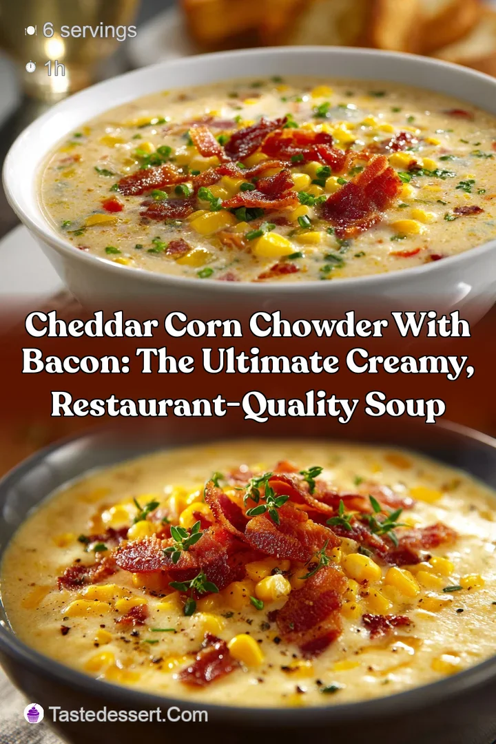 Cheddar Corn Chowder with Bacon: The Ultimate Creamy Restaurant-Quality Soup