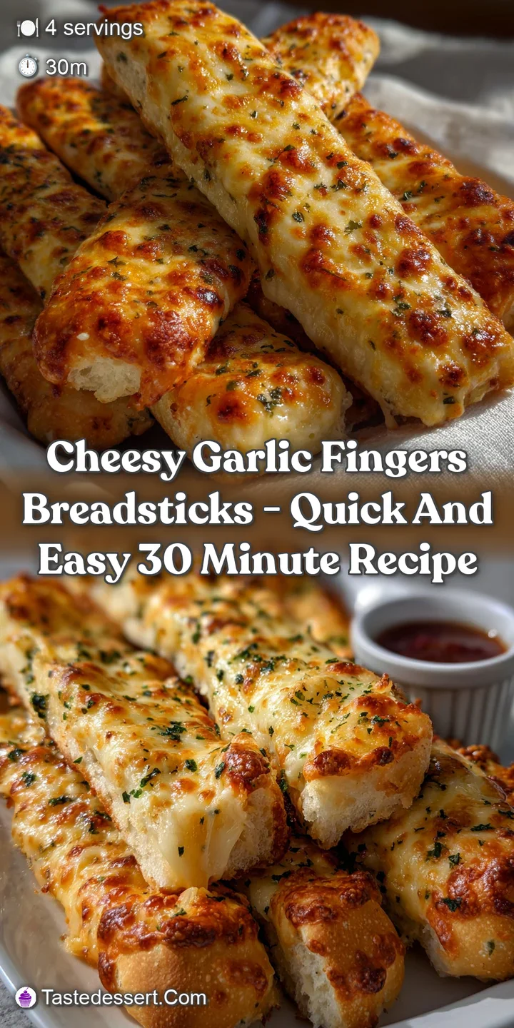 Cheesy Garlic Fingers Breadsticks - Quick and Easy 30 Minute Recipe
