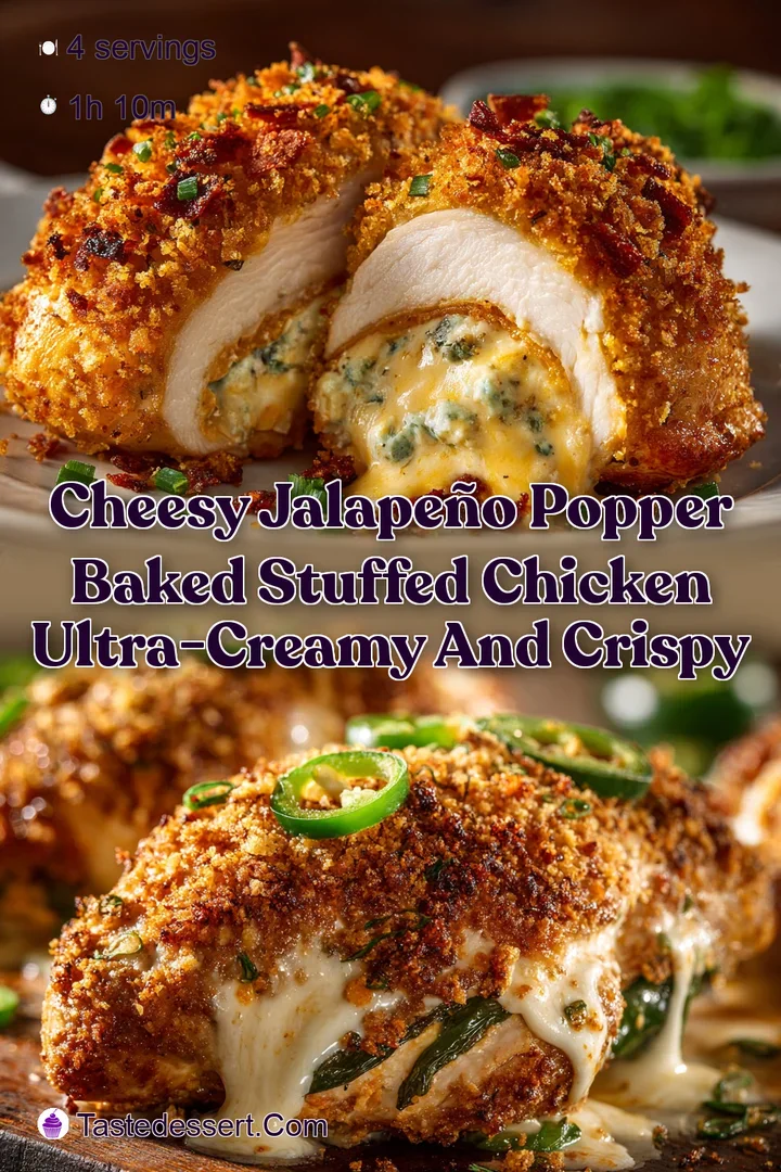 Cheesy Jalape&ntilde;o Popper Baked Stuffed Chicken Ultra-Creamy and Crispy