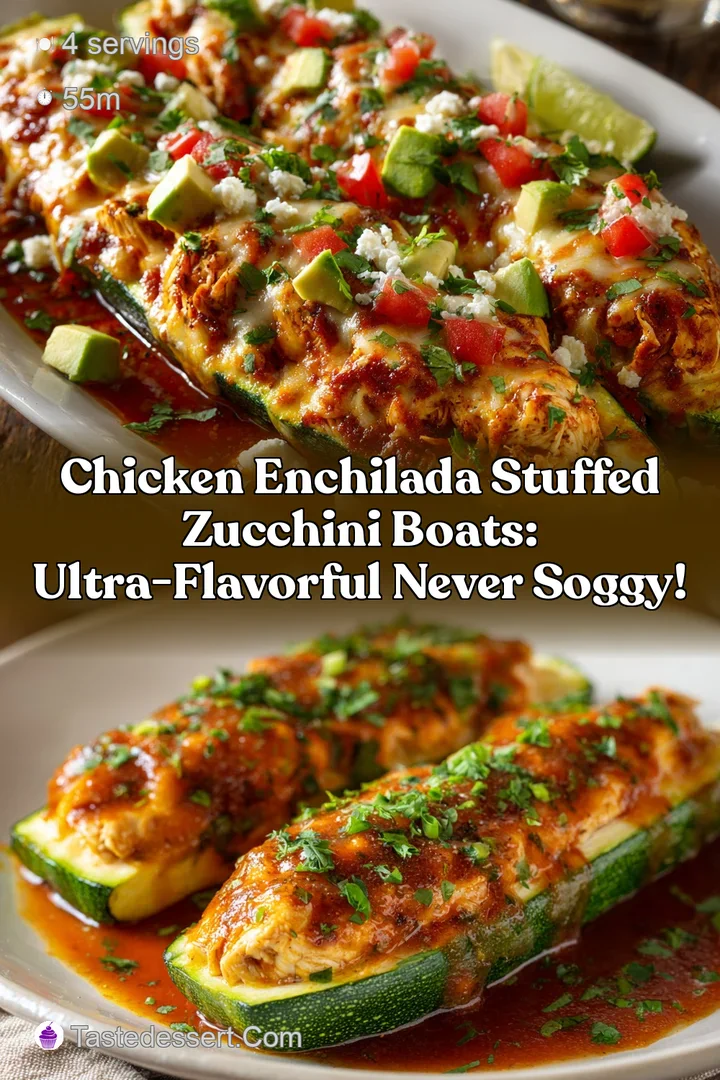 Chicken Enchilada Stuffed Zucchini Boats: Ultra-Flavorful Never Soggy!