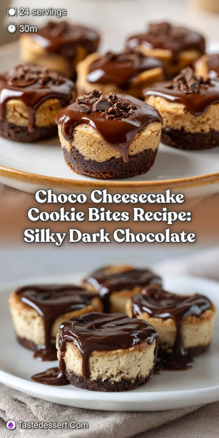 Up close, a chocolate cheesecake cookie reveals a smooth, silky center. The dark chocolate cookie crumbles are delicious a...