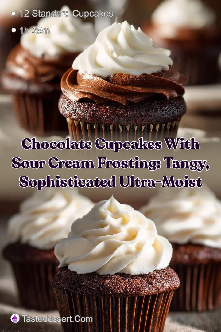 Chocolate Cupcakes with Sour Cream Frosting: Tangy Sophisticated Ultra-Moist
