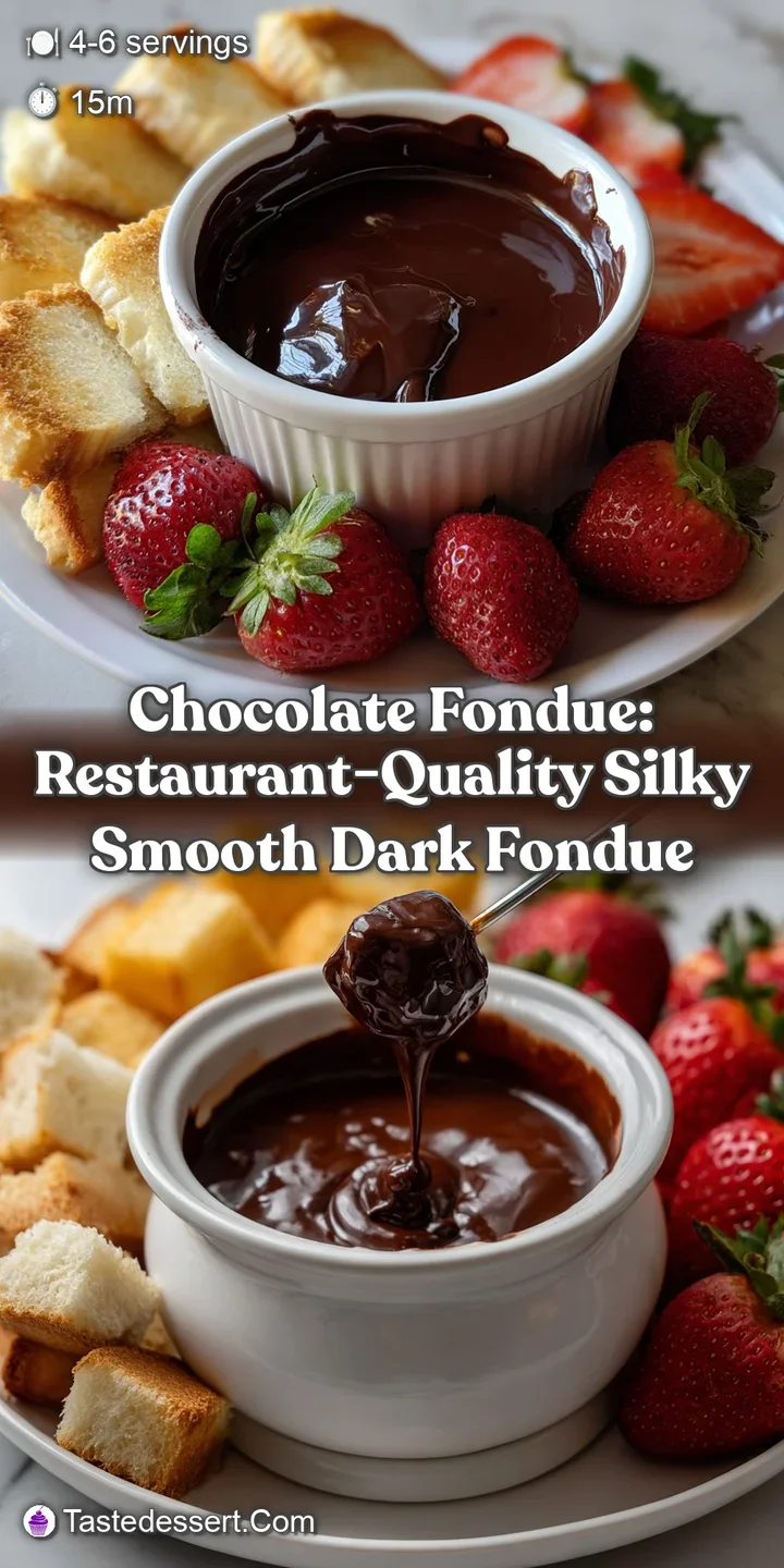 Chocolate Fondue: Restaurant-Quality Silky Smooth Dark Fondue