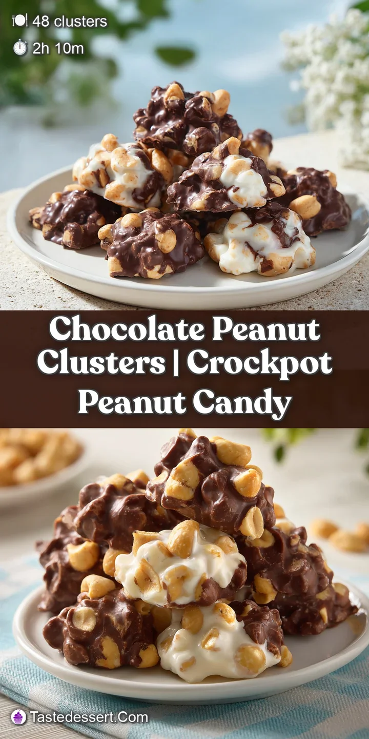 Close-up of a bumpy chocolate cluster showing toasted peanuts encased in a smooth, glossy almond bark coating.