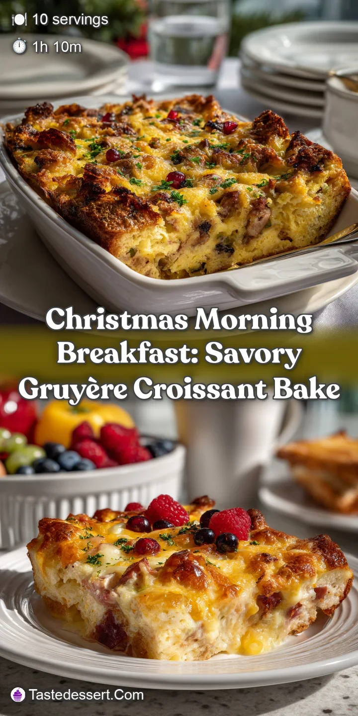 Close-up of a bubbling, baked breakfast casserole. Crusty, golden edges give way to a soft, creamy interior. A comforting,...