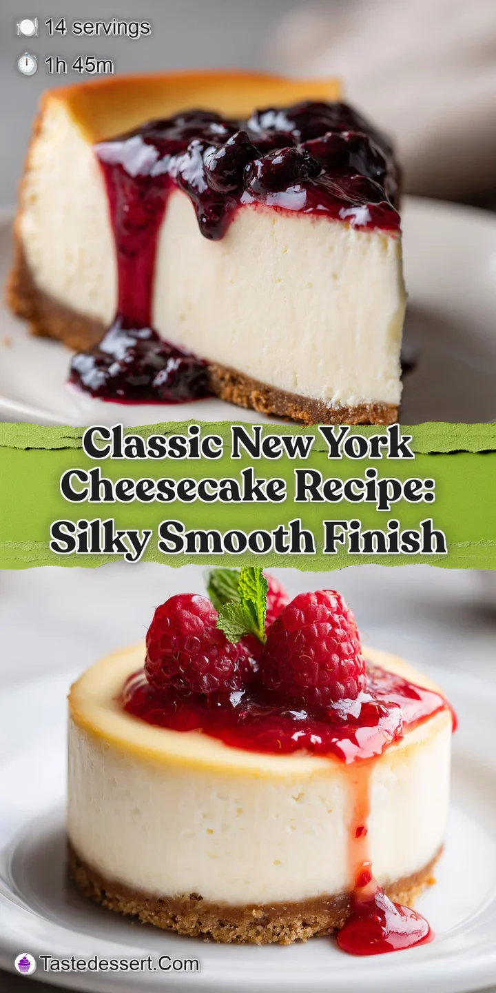 Close-up of a New York cheesecake, its rich, creamy texture inviting. Hints of vanilla and buttery graham cracker visible.