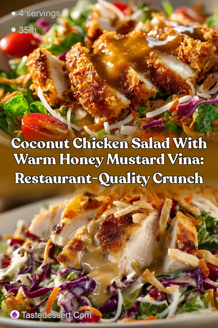 Coconut Chicken Salad with Warm Honey Mustard Vina: Restaurant-Quality Crunch