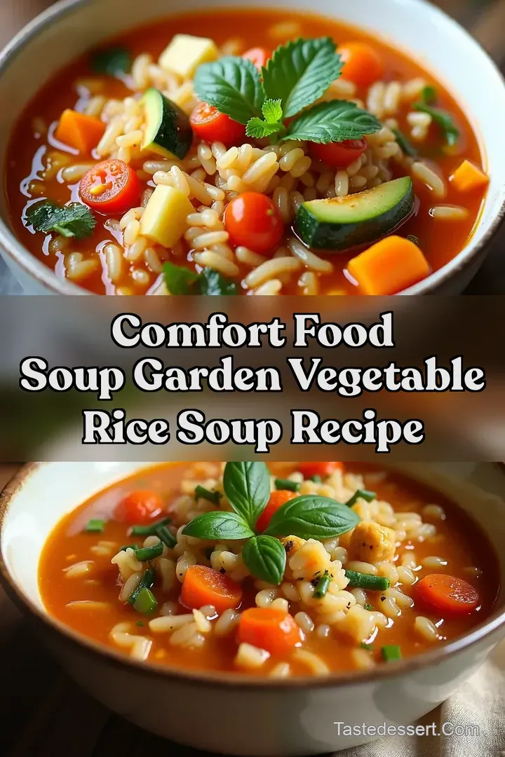 Comfort Food Soup Garden Vegetable Rice Soup Recipe
