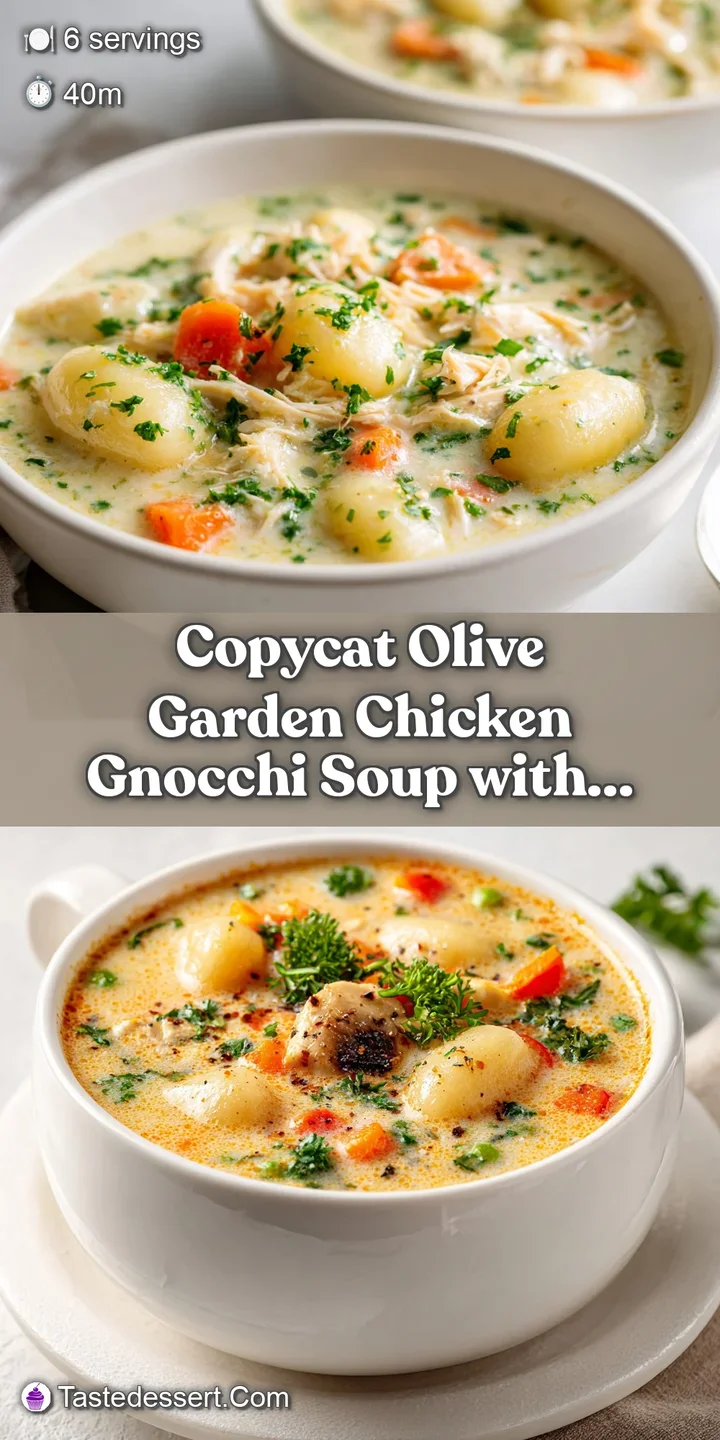 Chunk-filled creamy soup with soft potato gnocchi, shredded chicken, and vibrant spinach. Warm, inviting, and ready to eat.