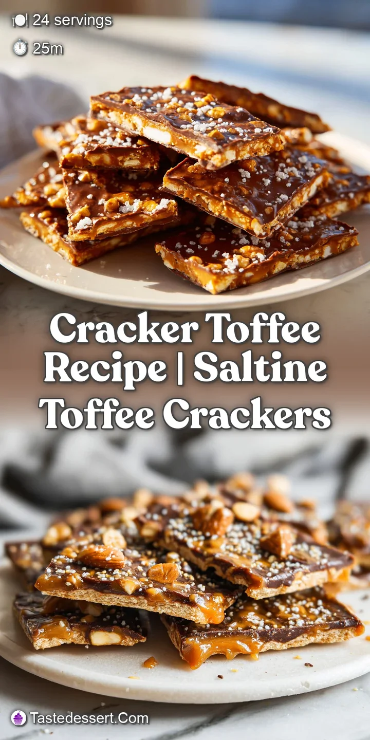 Close-up of crunchy cracker toffee, showcasing layers of buttery caramel, rich chocolate, and a sprinkle of coarse sea salt.