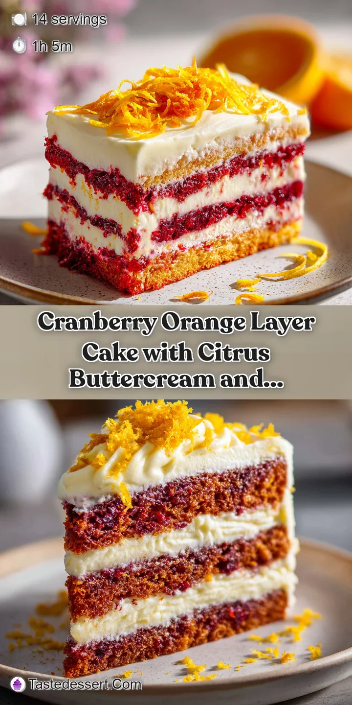Close-up of a cranberry and orange cake, capturing the fluffy texture of the frosting and the jewel-toned berries.