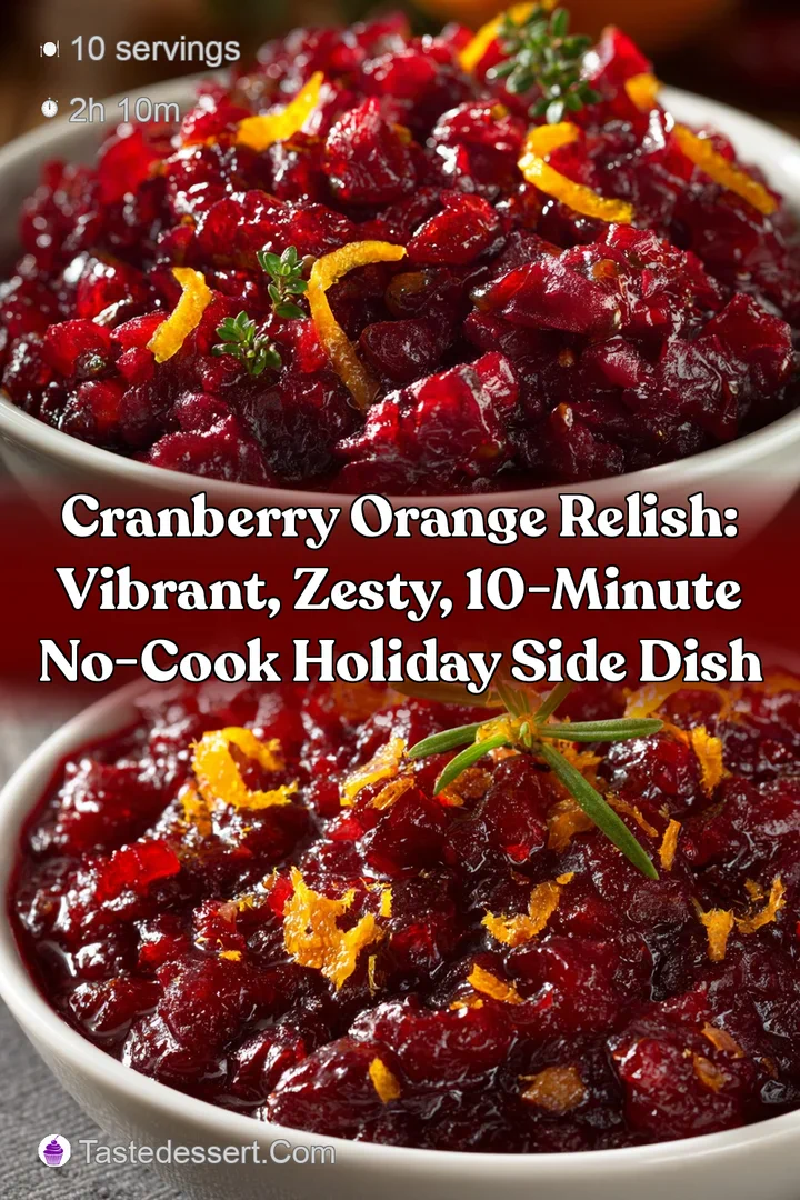 Cranberry Orange Relish: Vibrant Zesty 10-Minute No-Cook Holiday Side Dish