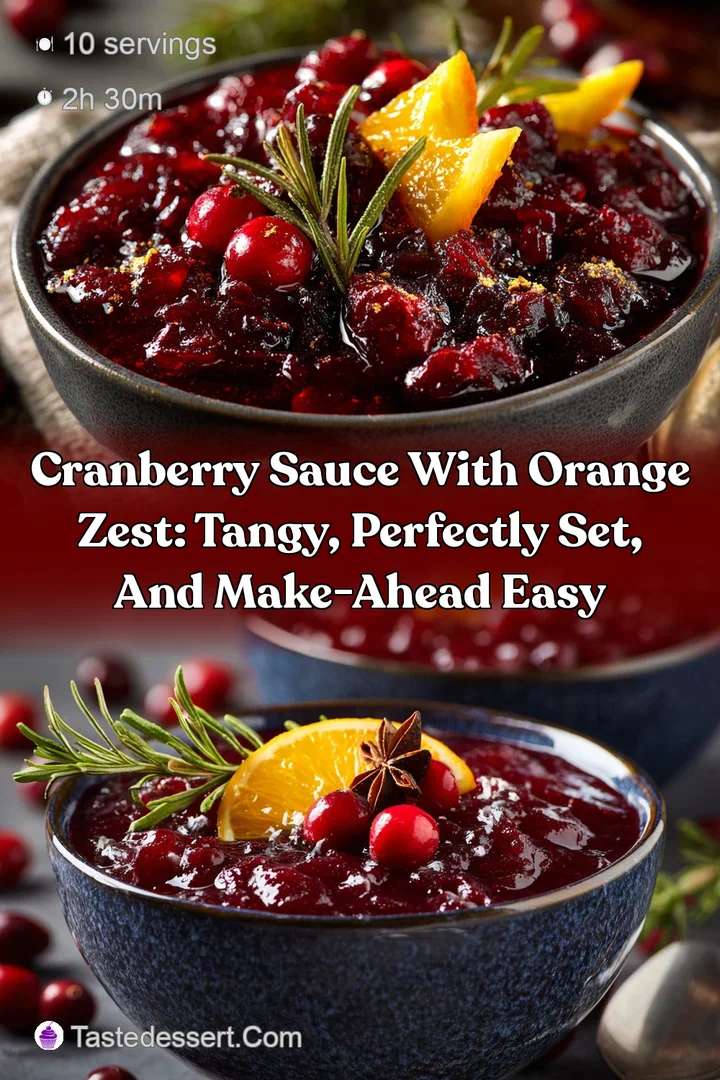 Cranberry Sauce with Orange Zest: Tangy Perfectly Set and Make-Ahead Easy