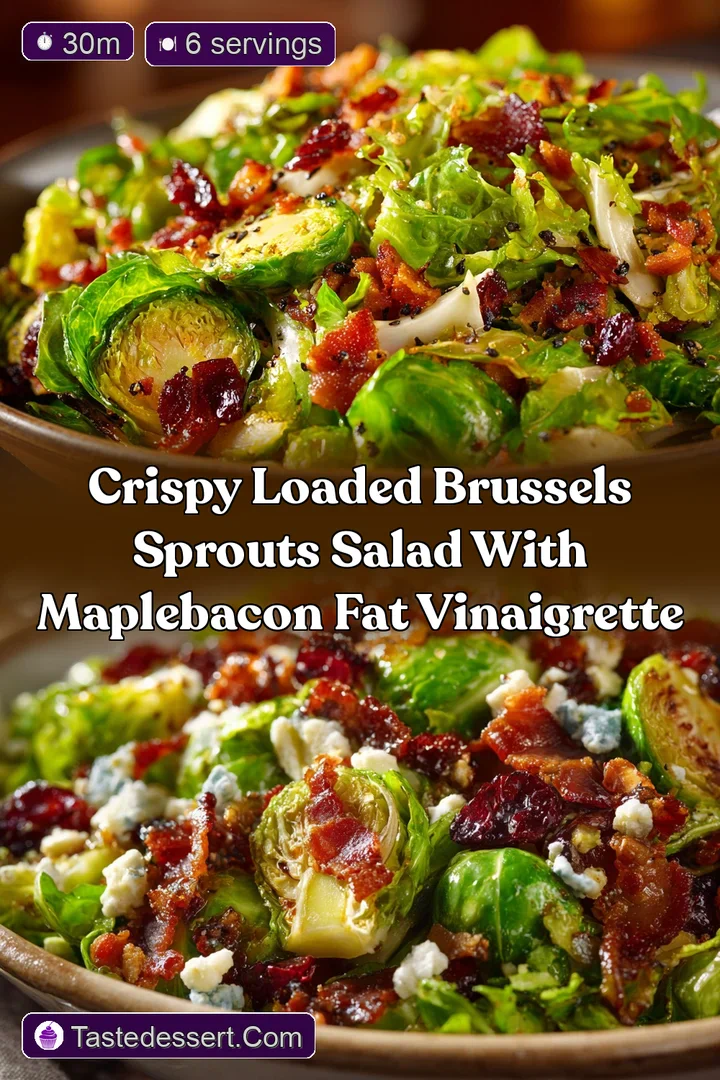 Crispy Loaded Brussels Sprouts Salad with MapleBacon Fat Vinaigrette