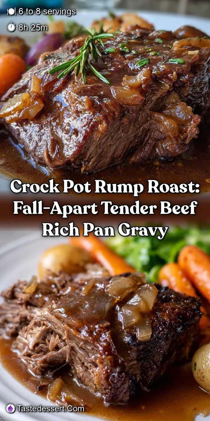 Crock Pot Rump Roast: Fall-Apart Tender Beef Rich Pan Gravy