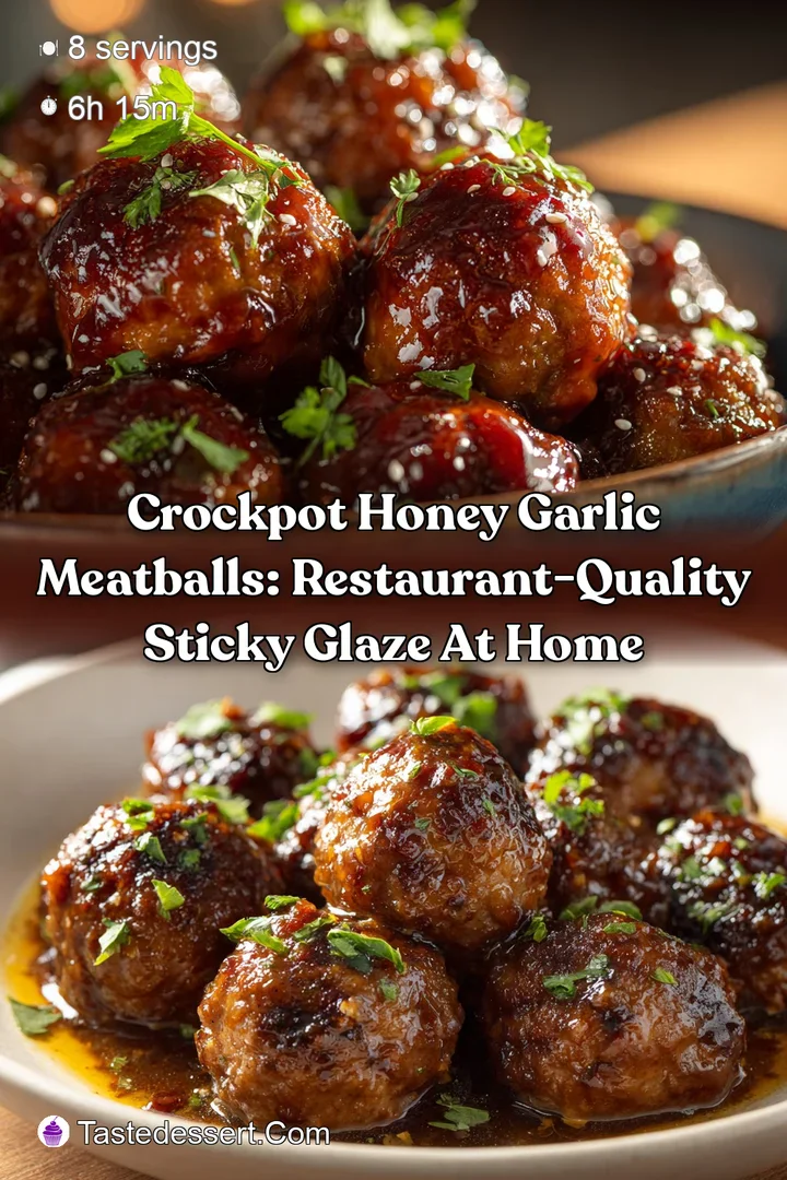 Crockpot Honey Garlic Meatballs: Restaurant-Quality Sticky Glaze at Home