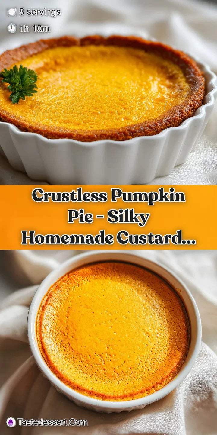 Close-up of the silky, golden-orange pumpkin custard with a hint of steam rising, showing its smooth texture.