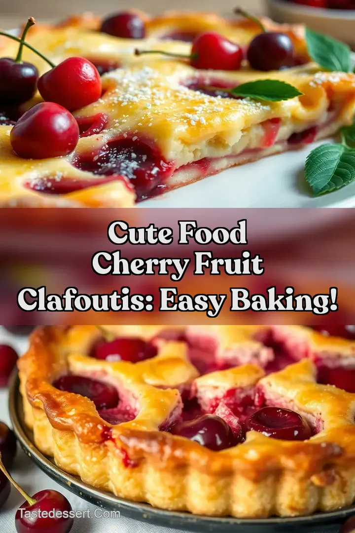Cute Food Cherry Fruit Clafoutis: Easy Baking!