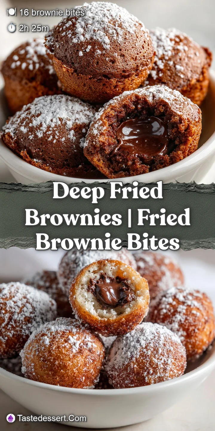Close-up of a warm, fried chocolate square with a crunchy golden crust and rich, molten fudge oozing from the center.