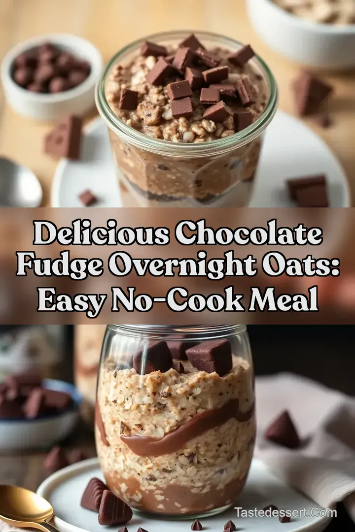 Delicious Chocolate Fudge Overnight Oats: Easy No-Cook Meal : PIN FOR LATER Delicious Chocolate Fudge Overnight Oats: Easy No-Cook Meal