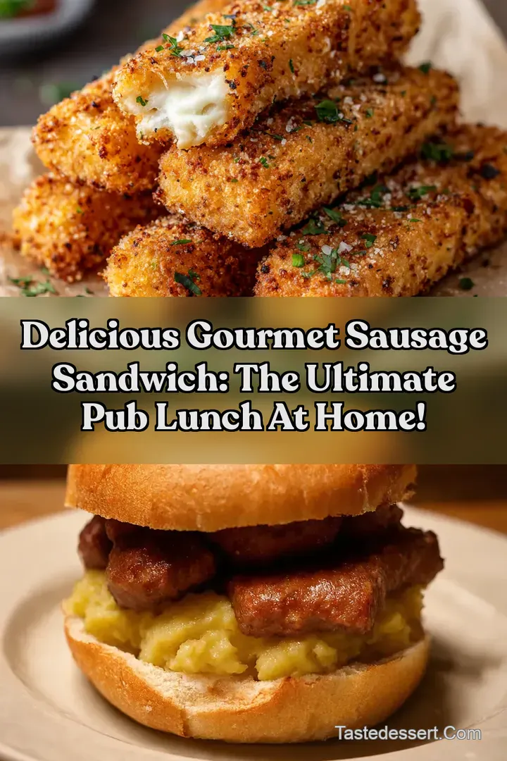 Delicious Gourmet Sausage Sandwich: The Ultimate Pub Lunch At Home! : PIN FOR LATER Delicious Gourmet Sausage Sandwich: The Ultimate Pub Lunch At Home!