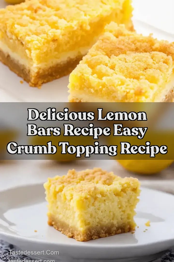 Delicious Lemon Bars Recipe Easy Crumb Topping Recipe