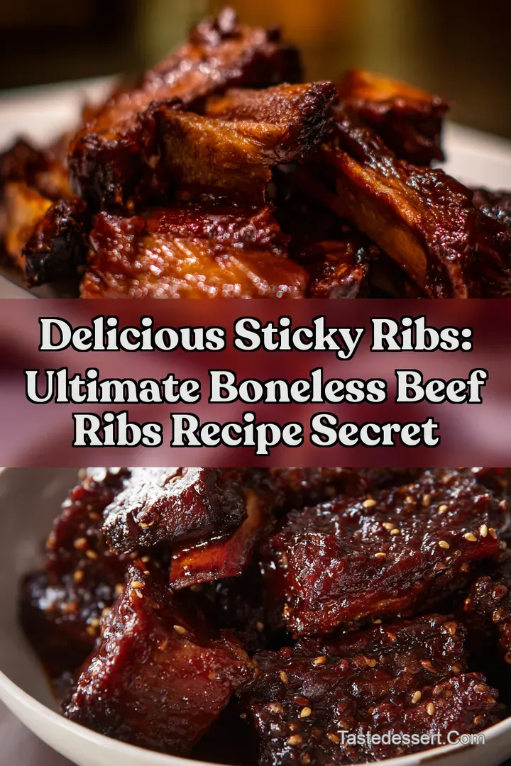 Delicious Sticky Ribs: Ultimate boneless beef ribs Recipe Secret : PIN FOR LATER Delicious Sticky Ribs: Ultimate boneless beef ribs Recipe Secret